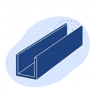 Алюминиевый швеллер 45x32x2.5x1000 мм В95 ГОСТ 8617-2018